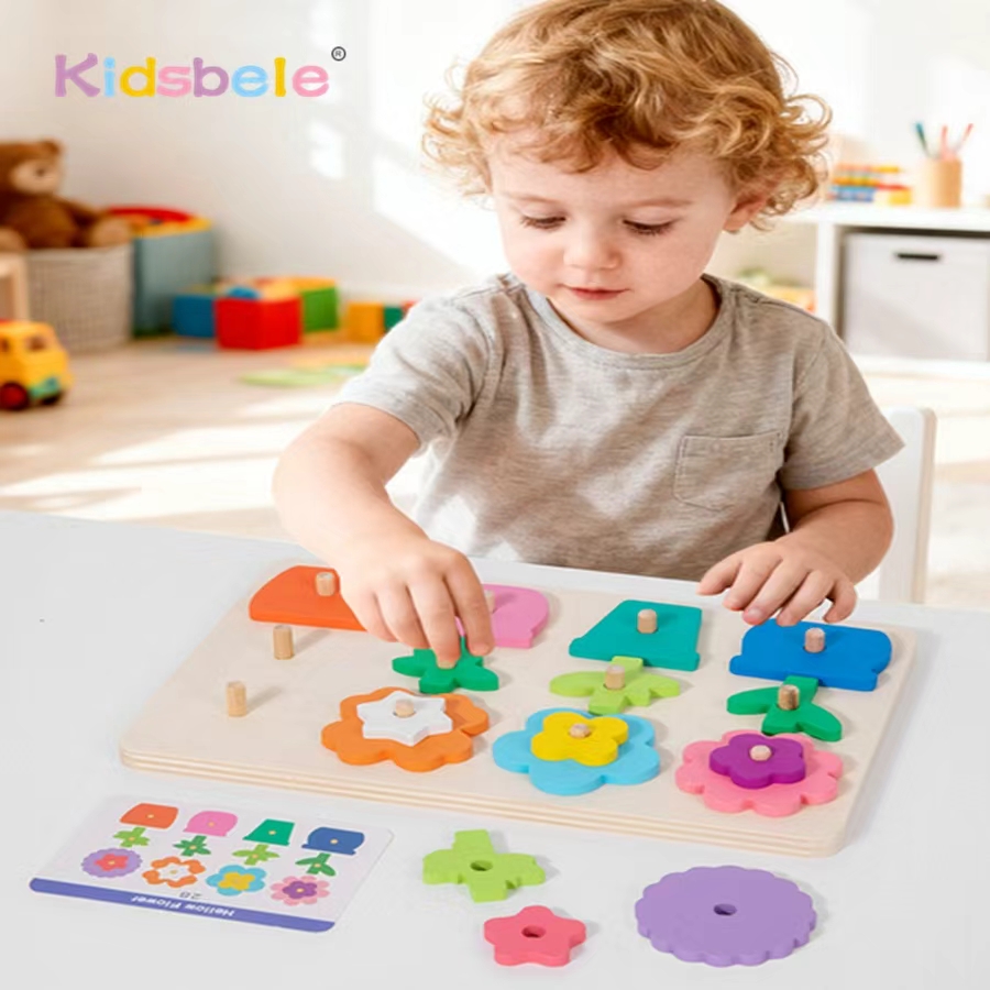 Board Game Enthusiast - Montessori DIY Wooden Flower Puzzle Board