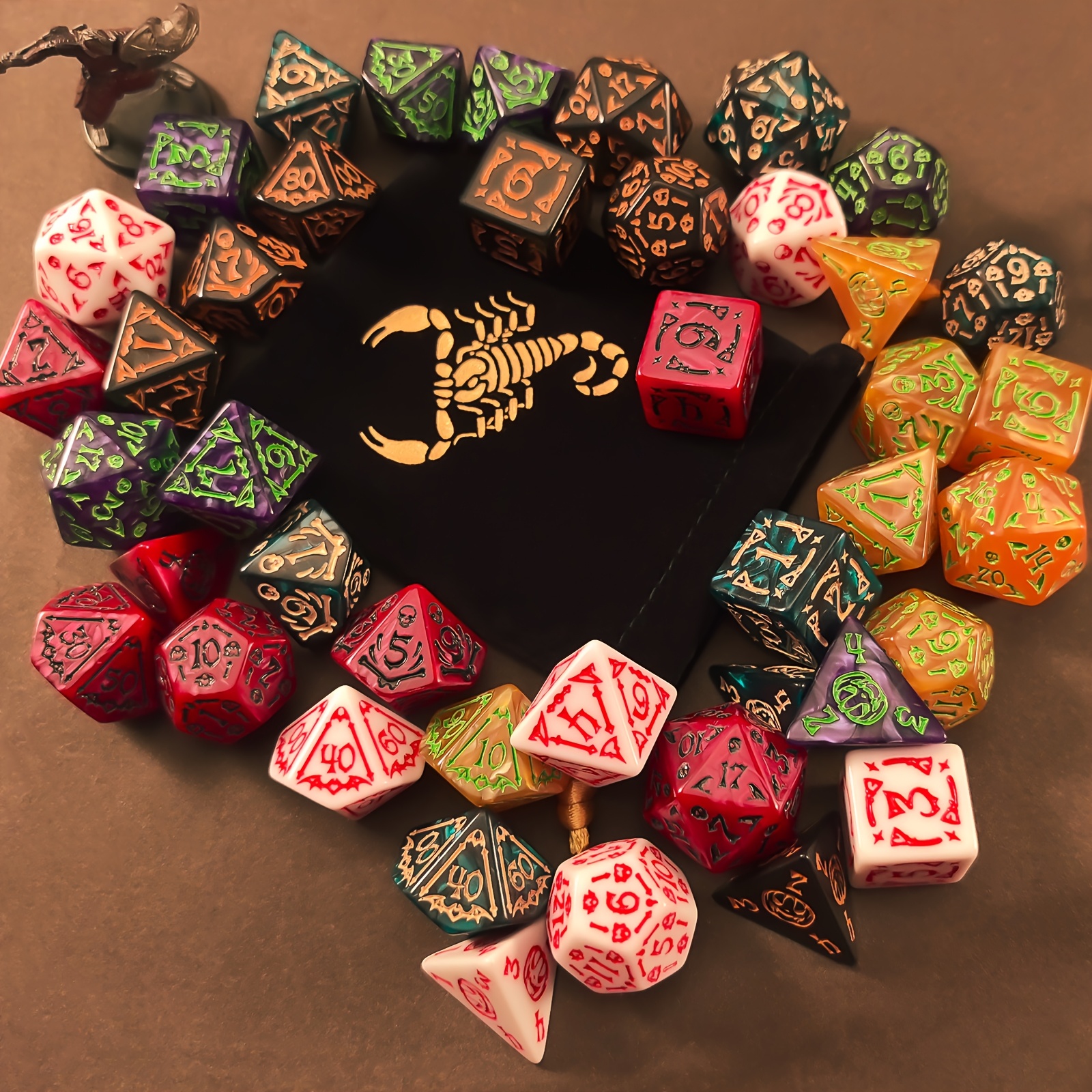 Dice Set Polyhedral - DND Dice Set -7pc Halloween Polyhedral