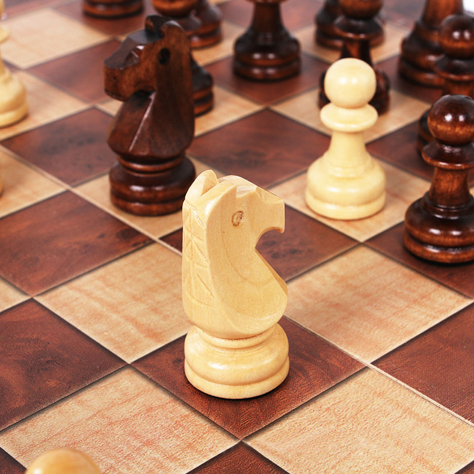Board Game Yearbook - 3 in 1 Wooden Chess Backgammon