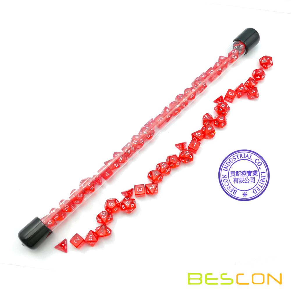 Bescon 28pcs Translucent Red M - Dice Set Polyhedral avis et prix