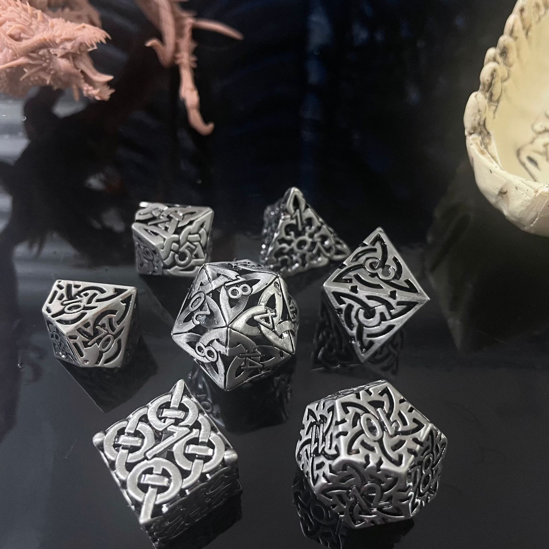 7 Pcs Cosplay D4-D20 DND Brass - Dice Set Polyhedral avis et prix
