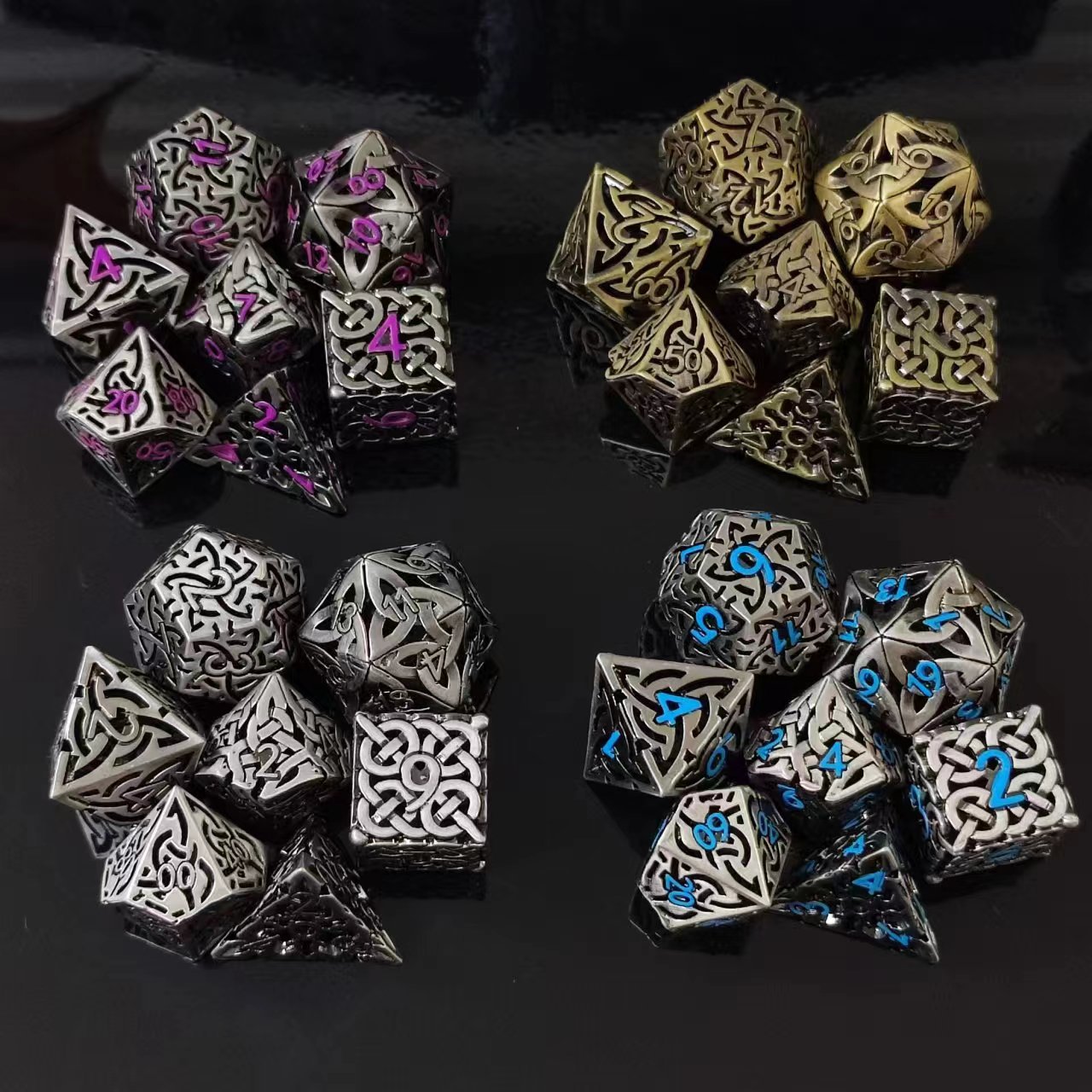 7 Pcs Cosplay D4-D20 DND Brass - Dice Set Polyhedral avis et prix