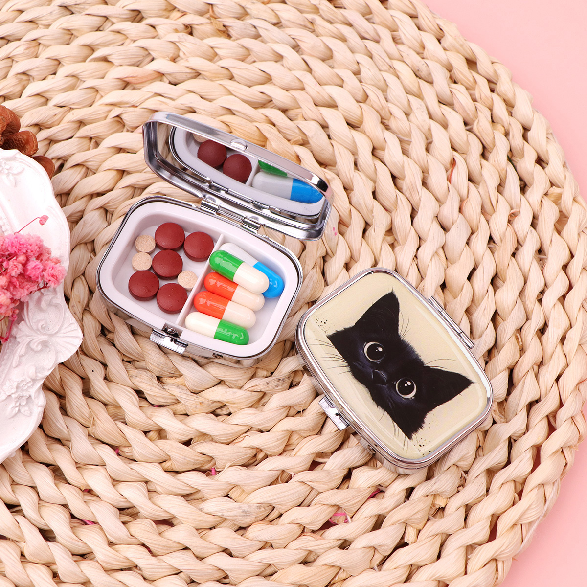Black Cat Pill Boxes Cartoon A - Token Tray Organizer avis et prix