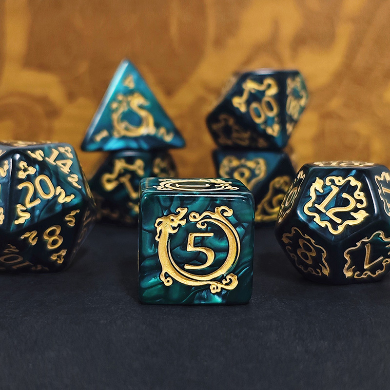 7Pcs Set DND Dice Dragon Patte - Dice Set Polyhedral avis et prix