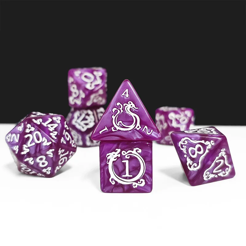 7Pcs Set DND Dice Dragon Patte - Dice Set Polyhedral avis et prix
