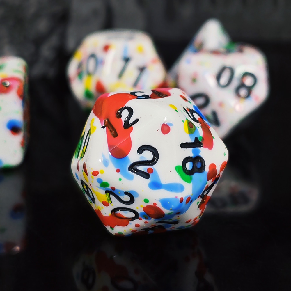 Paint Splatter Dice Set - 7PCS - Dice Set Polyhedral avis et prix