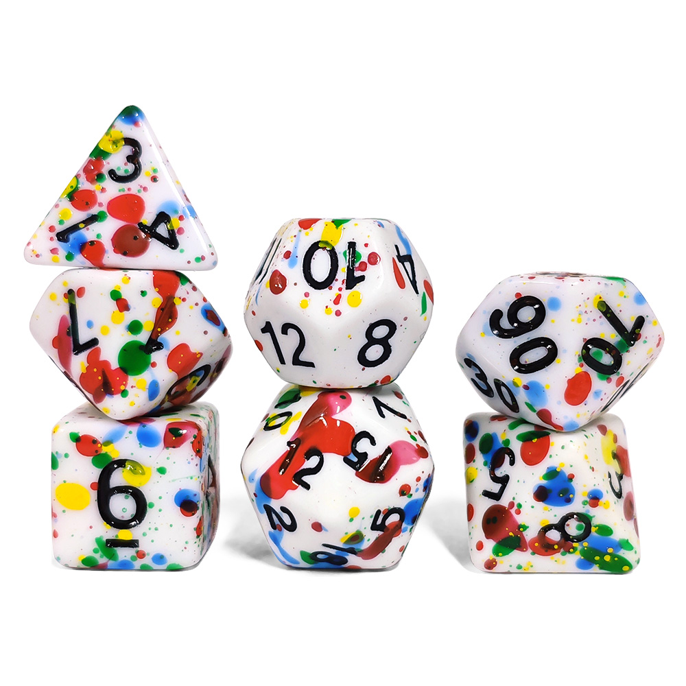 Paint Splatter Dice Set - 7PCS - Dice Set Polyhedral avis et prix