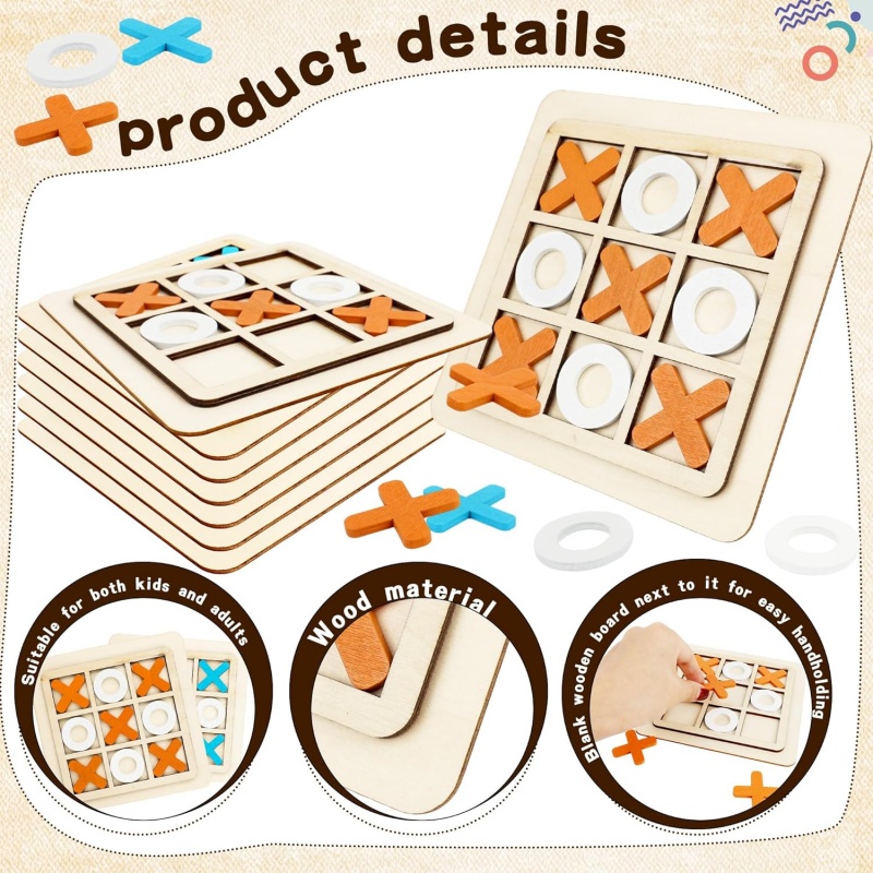 Wooden Tic Tac Toe Games Puzzl - Board Game Family avis et prix