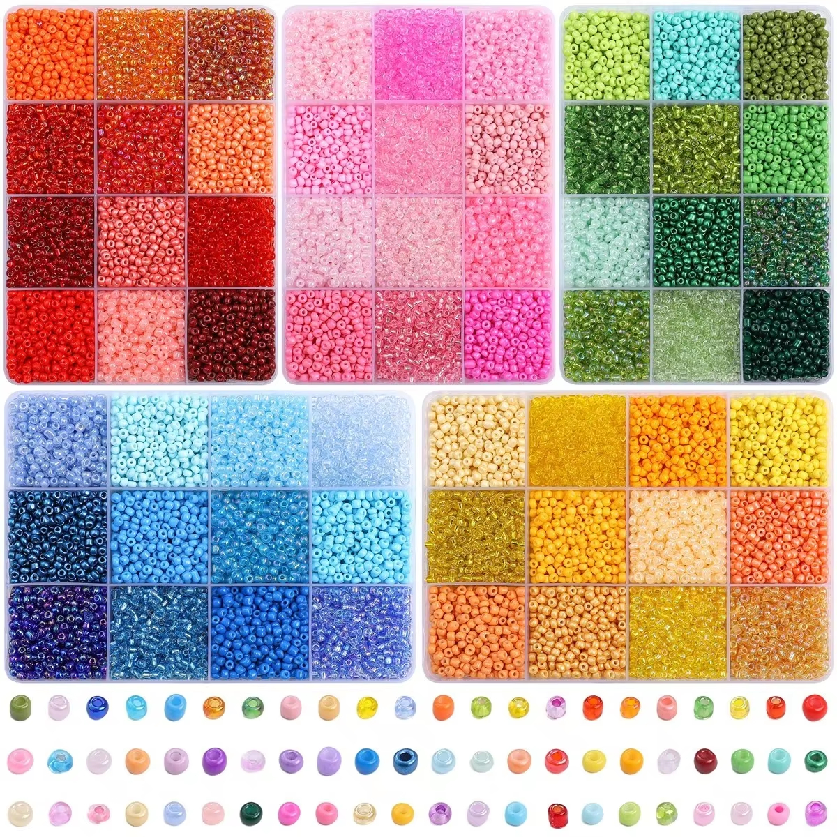 3600pcs 3mm Glass Seed Beads,  - Token Tray Organizer avis et prix