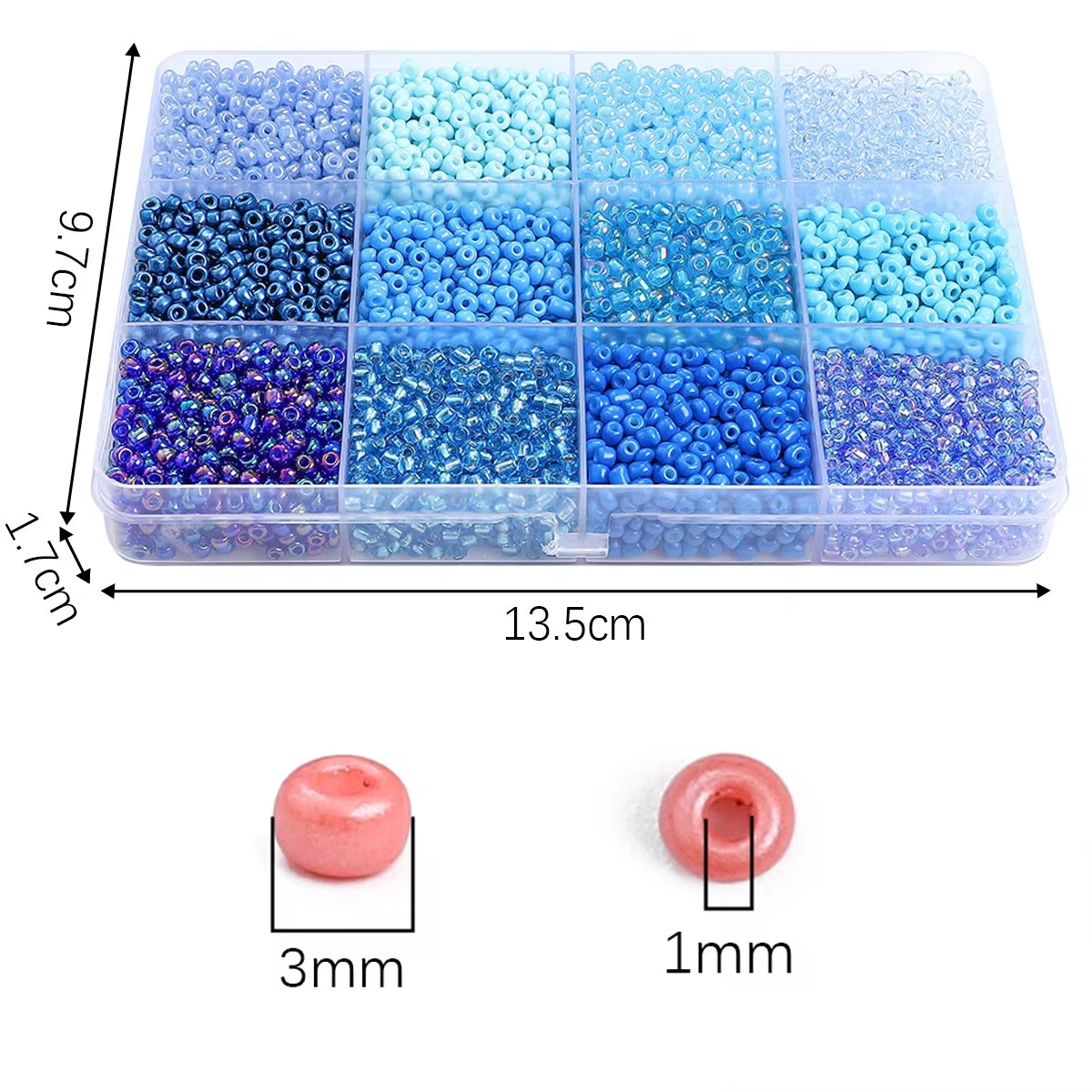 3600pcs 3mm Glass Seed Beads,  - Token Tray Organizer avis et prix