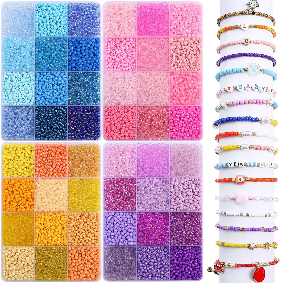 3600pcs 3mm Glass Seed Beads,  - Token Tray Organizer avis et prix
