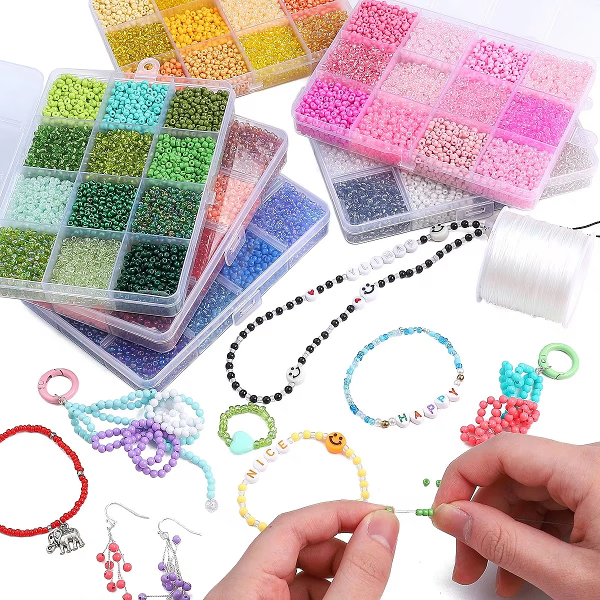 3600pcs 3mm Glass Seed Beads,  - Token Tray Organizer avis et prix