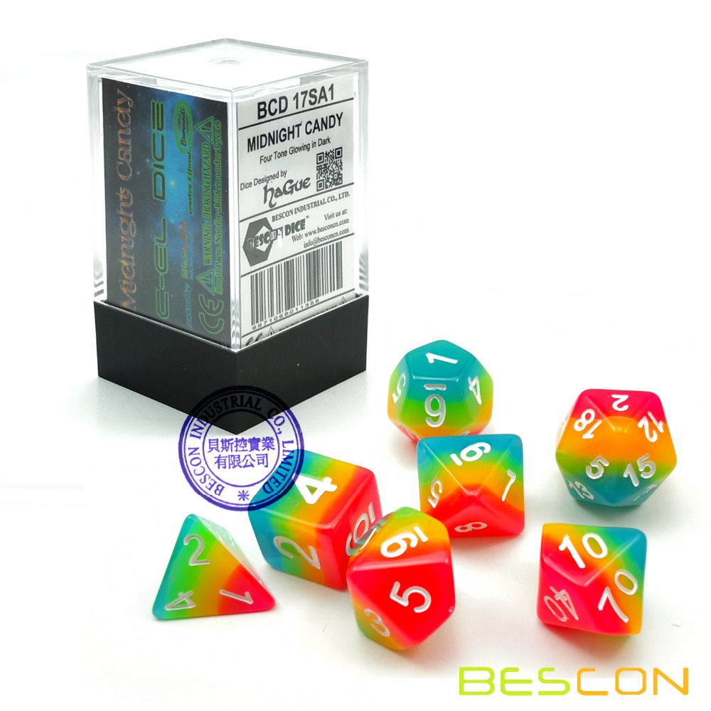 Bescon Fantasy Rainbow Glowing - Dice Set Polyhedral avis et prix
