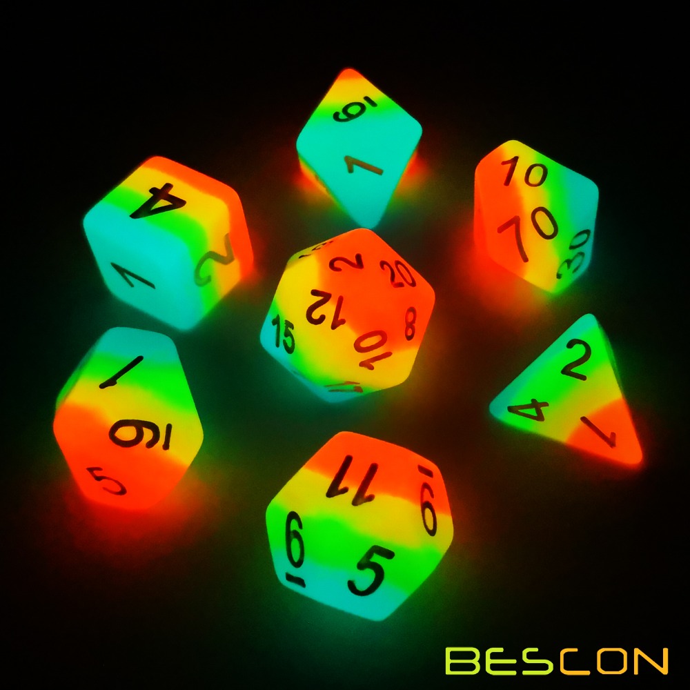 Bescon Fantasy Rainbow Glowing - Dice Set Polyhedral avis et prix