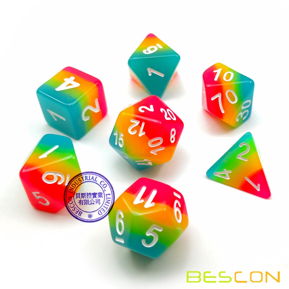 Bescon Fantasy Rainbow Glowing - Dice Set Polyhedral avis et prix