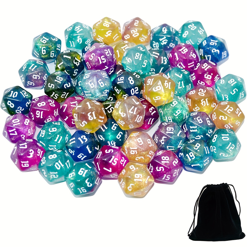 D20 Dice Set Two tone glitter/ - Dice Set Polyhedral avis et prix