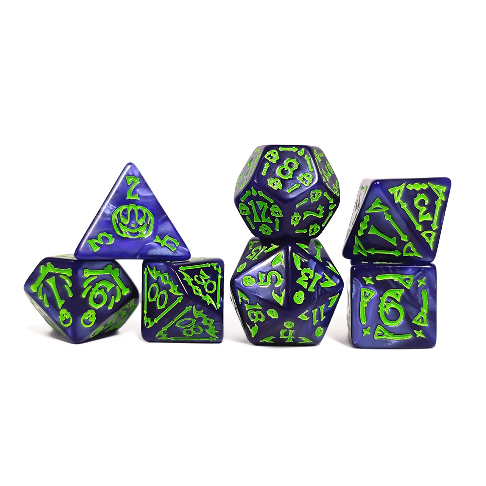 Cthulhu Dark Blue & Neon Green - Dice Set Polyhedral avis et prix