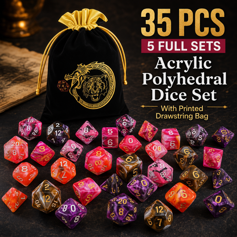 DND 5 Sets 35 pcs Polyhedral D - Dice Set Polyhedral avis et prix