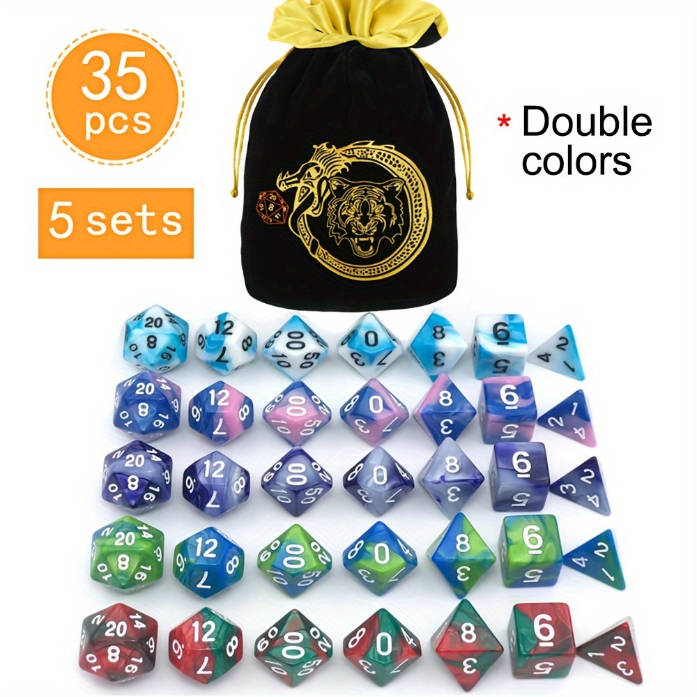 DND 5 Sets 35 pcs Polyhedral D - Dice Set Polyhedral avis et prix
