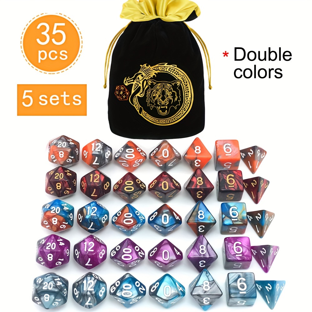 DND 5 Sets 35 pcs Polyhedral D - Dice Set Polyhedral avis et prix