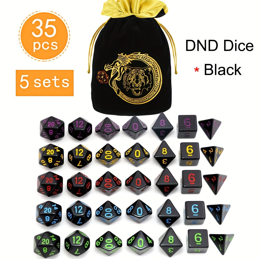 DND 5 Sets 35 pcs Polyhedral D - Dice Set Polyhedral avis et prix
