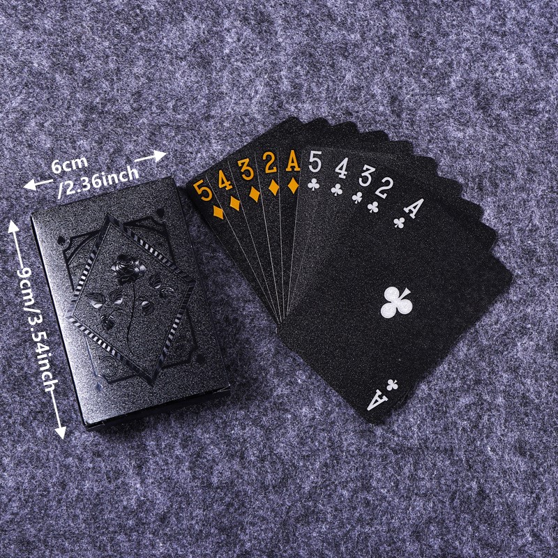 Color Black Gold Playing Card  - Board Game With Chips avis et prix