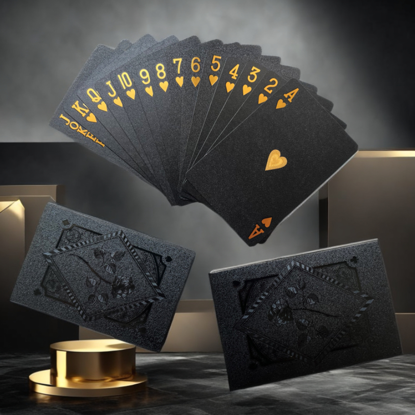 Color Black Gold Playing Card  - Board Game With Chips avis et prix