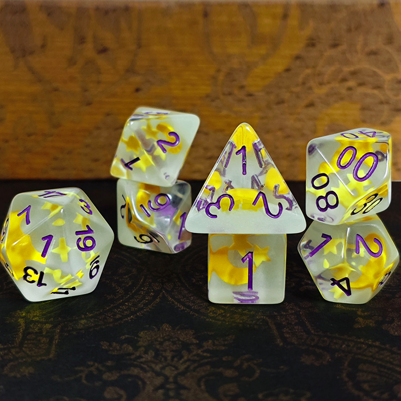 7pcs/set Luminous Polyhedral D - Dice Set Polyhedral avis et prix