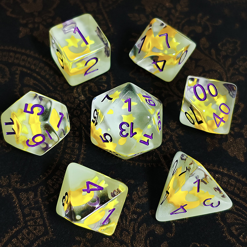7pcs/set Luminous Polyhedral D - Dice Set Polyhedral avis et prix