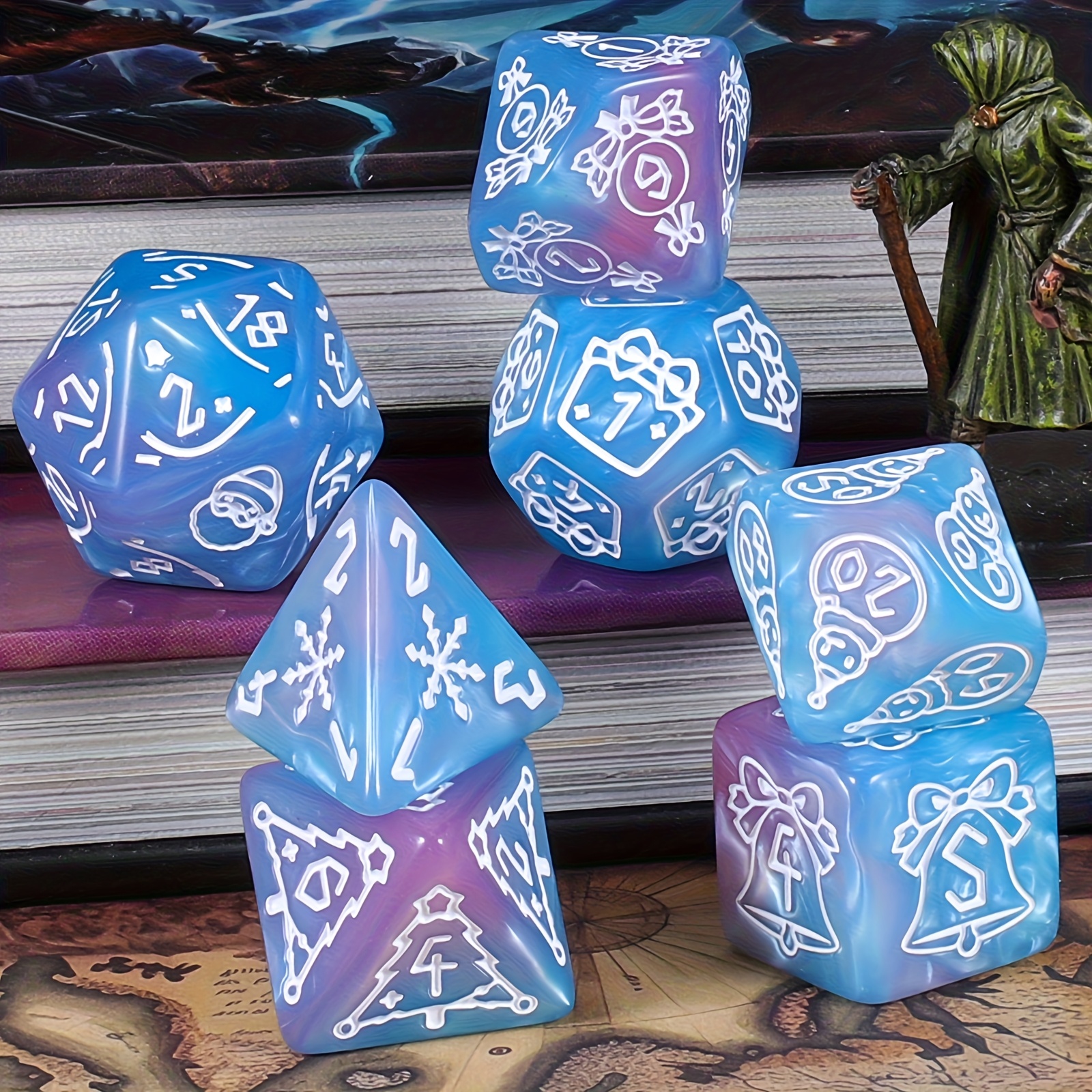 DND Dice Set -7pc Christmas Po - Dice Set Polyhedral avis et prix